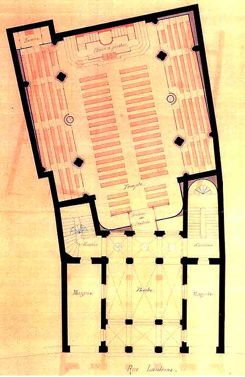 plan du temple des Terreaux