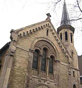 faade du temple des Batignolles  Paris